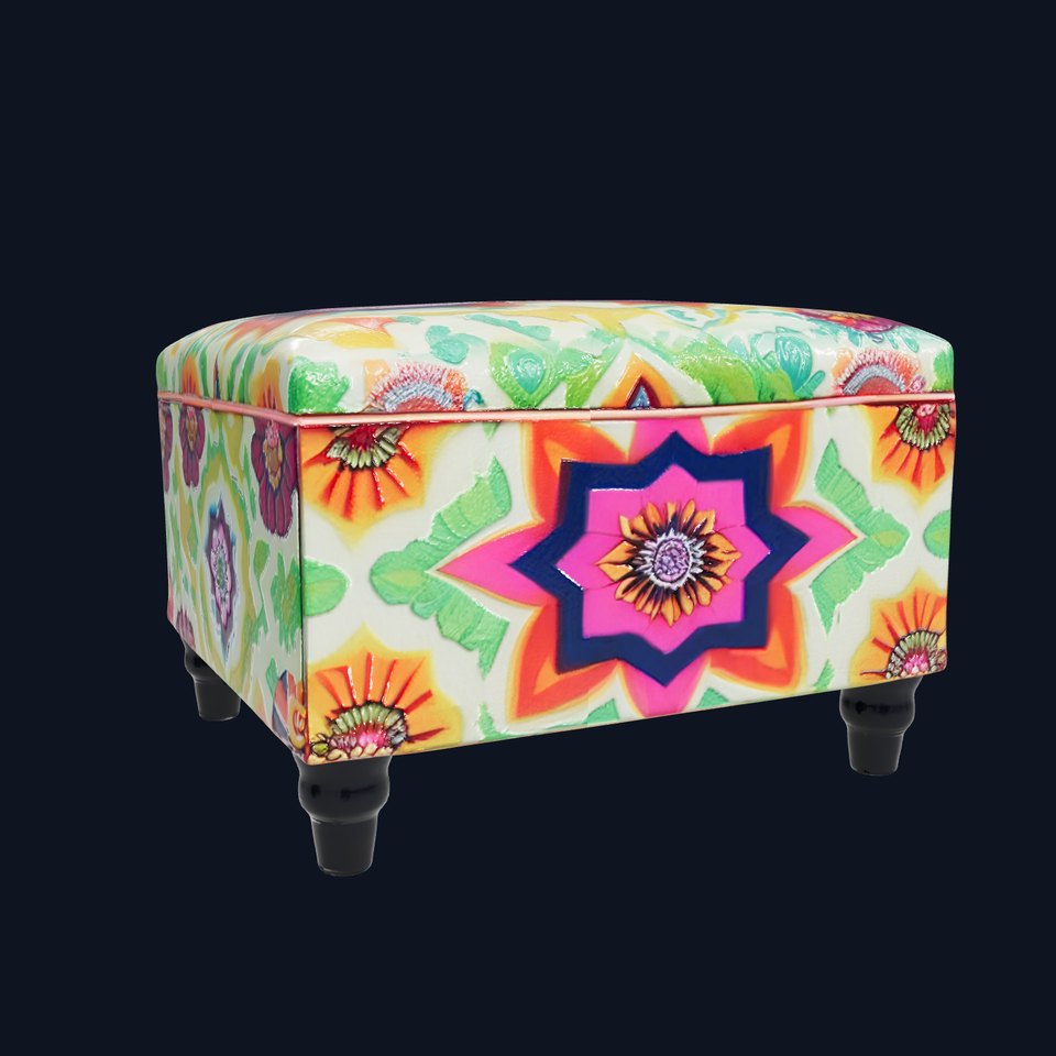 Colorful Ottoman with Floral Pattern model pack